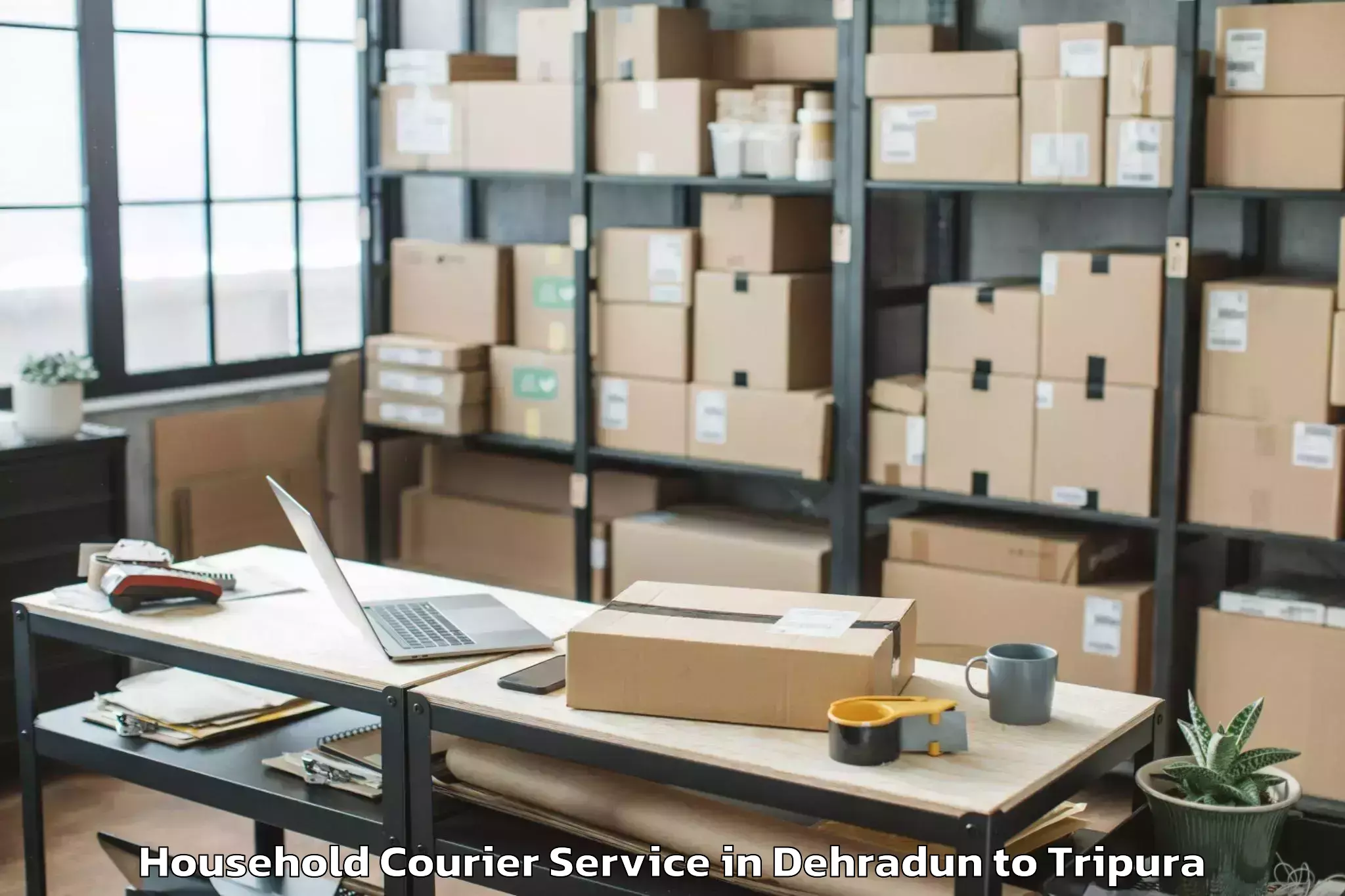 Book Your Dehradun to Teliamura Household Courier Today